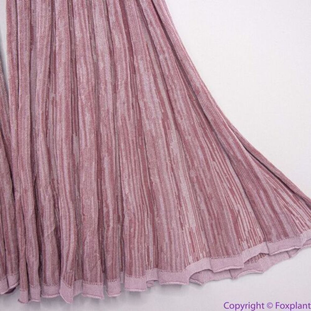 NEW Free People Pink Long Sleeve Knit Flare Pleated Lady Luck Jumpsuit, size S - Picture 6 of 16